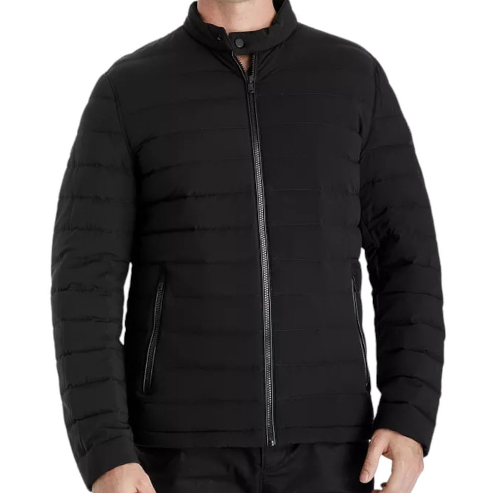 Michael Kors Packable Down Stretch Puffer Jacket in Black Mens Size L